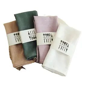 中国供应商免费样品印度最佳个性化亚麻棉茶巾包装