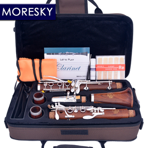 <span class=keywords><strong>Clarinete</strong></span> Profesional MORESKY de Madera Roja, 18 Llaves, Bb, Madera de Palisandro, Llaves Plateadas, Sib, Klarnet M121 - Product Image 2