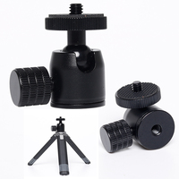 Mini rotule métallique à vis 1/4, pivotante à 360 degrés, avec amortissement, pour appareil photo reflex numérique, trépied, support flash, adaptateur portable