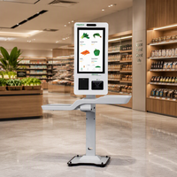 Kiosque sur pied avec écran tactile, support d'affichage pour tablette tactile pour écrans de 21,5 et 27 pouces