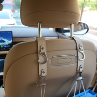 2 crochets en cuir pour voiture, à fixer sur l'appuie-tête du siège arrière, pour sacs, porte-clés, poussettes et articles divers