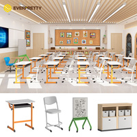 Solution scolaire tout-en-un : Ensemble complet de meubles de salle de dessin, table de dessin pour étudiants avec cadre métallique durable et réglable