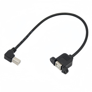 <b>Usb</b> <b>Printer</b> Extension <b>Cable</b> 90 Degree Elbow Bm To Bf Male To Female Connector With Screw Holes Square Interface - Product Image 3