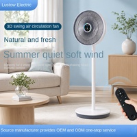 Ventilateur de sol intelligent 4G de 14 pouces avec circulation d'air 3D, télécommande, lumière, minuterie 30-34 dB, garantie 12 mois, pour usage domestique