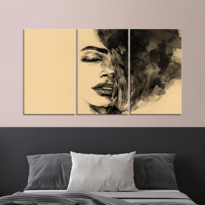 <b>Printed</b> <b>Abstract</b> Woman <b>Canvas</b> Art: Modern Portrait Wall Decor,SET OF 3 <b>CANVAS</b> - Product Image 3