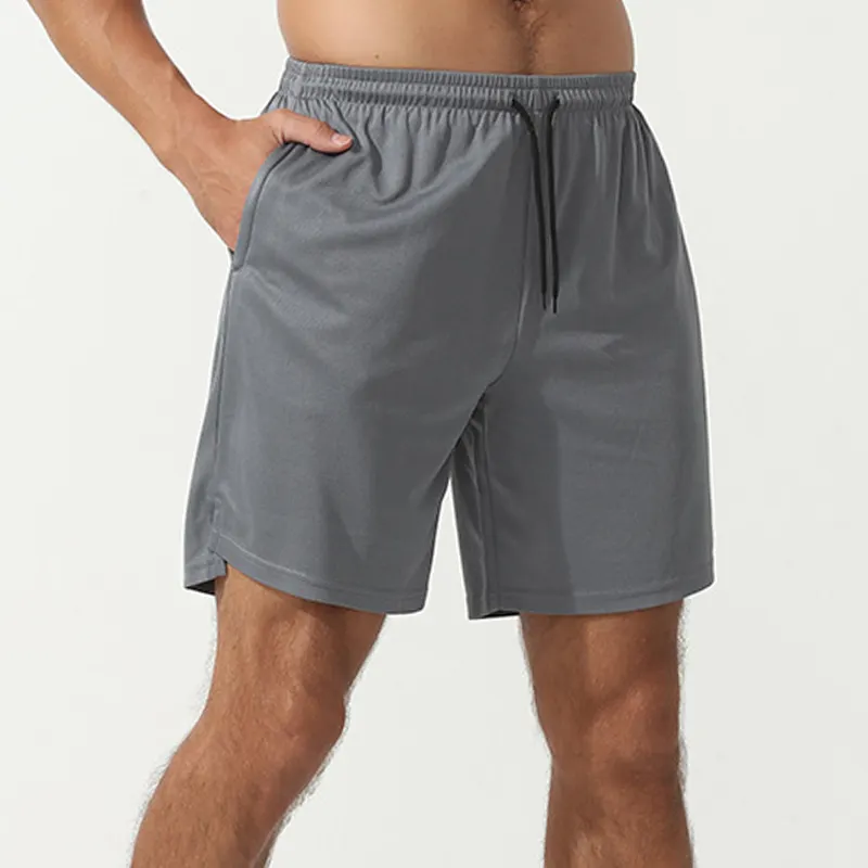 Celana pendek nilon untuk pria, bawahan pendek nilon sepak bola dengan tali serut berwarna untuk lelaki