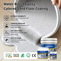 Peinture époxy pour sols à base d'eau, antidérapante, résistante à l'usure, 20L, sable de quartz, auto-nivelante, revêtement liquide 3D, anti-corrosion, durable