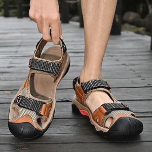 <span class=keywords><strong>Sandales</strong></span> de randonnée pour hommes avec embout de protection, empeigne en mélange de <span class=keywords><strong>cuir</strong></span> et mesh, sangles réglables pour un confort tout au long de la journée - Product Image 3