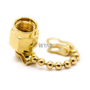 Capuchon anti-poussière SMA mâle avec chaîne en acier inoxydable, couvercle de protection en laiton nickelé, interface coaxiale RF, type anti-court-circuit - Product Image 4