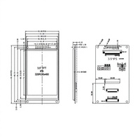 Module d'affichage LCD TFT 3,5-4,0 pouces 480x320 SPI Série ILI9488 Écran tactile avec rétroéclairage LED Montage sur carte PCB