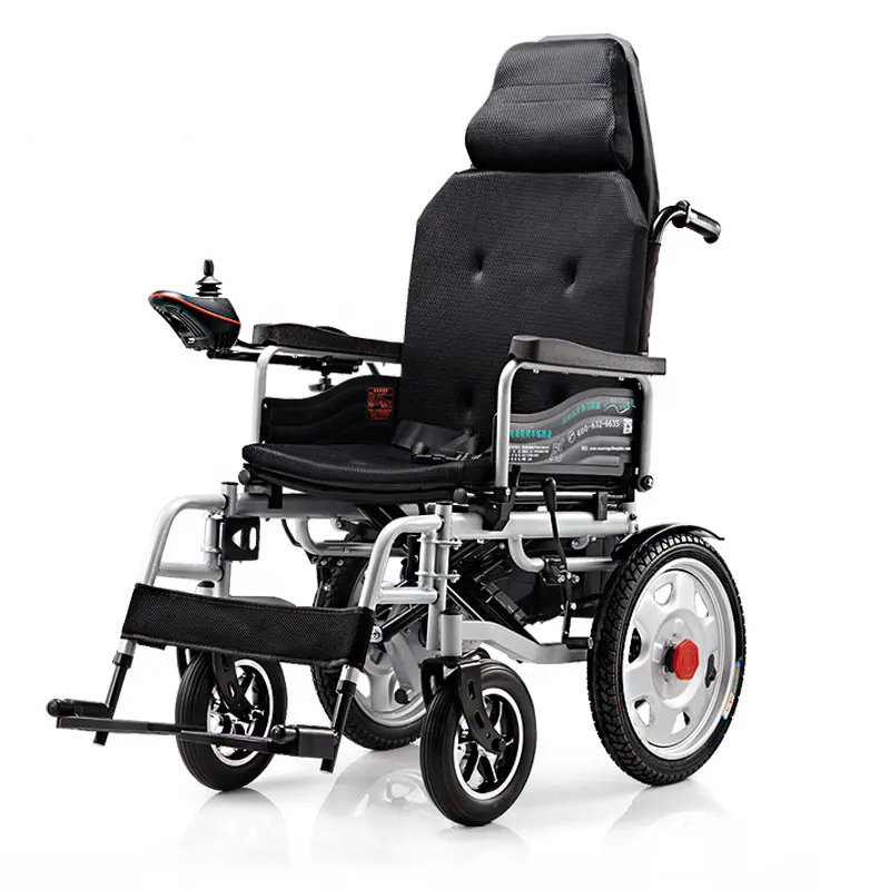 医療用炭素鋼快適バッテリータイプハイバック電動車椅子折りたたみ式障害者用