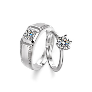 Vendite dirette transfrontaliere: anelli di Moissanite in argento placcato oro simulato con diamante classico americano europeo a sei artigli - Product Image 6