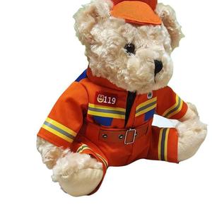 Oso de Peluche Bombero con Uniforme Naranja, Muñeco de Rescate 119 para Niños de 2 a 4 Años, Unisex, Animal de Peluche Suave - Product Image 1