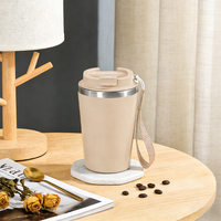 Mug à café personnalisé avec logo, 12 oz / 380 ml, gravure laser extérieure, coque en plastique PP, intérieur en acier inoxydable, compatible lave-vaisselle