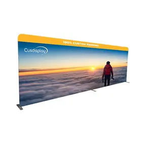 20ft Exhibition Polyester Fabric Custom Logo Print Straight Trade Show Displays Backdrop Stand Banner