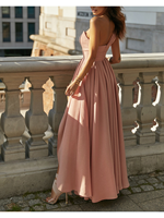 Robes de soirée élégantes à une épaule, taille haute, longueur au sol, plissées, respirantes, vente en gros