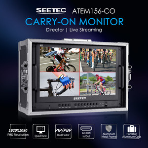 Moniteur de <span class=keywords><strong>production</strong></span> sur le terrain ATEM156-CO SEETEC, corps en aluminium léger, HDMI 4 voies, pour prise de vue en plein air, bienvenue OEM - Product Image 2