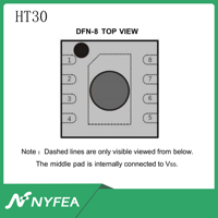 Capteur de température et d'humidité FHT30-TR DFN8, circuit intégré I2C +/-0.3 ℃   SHT30 HTU30 Compatible Prêt à être expédié