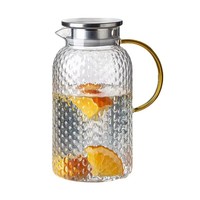 Bouilloire en verre moderne 1,8 L, ensemble de tasses en verre écologiques avec couvercle et poignée en acier inoxydable pour eau, thé, jus