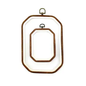 5 inch premium mini stitch plastic embroidery square wooden hoop frames ring screw