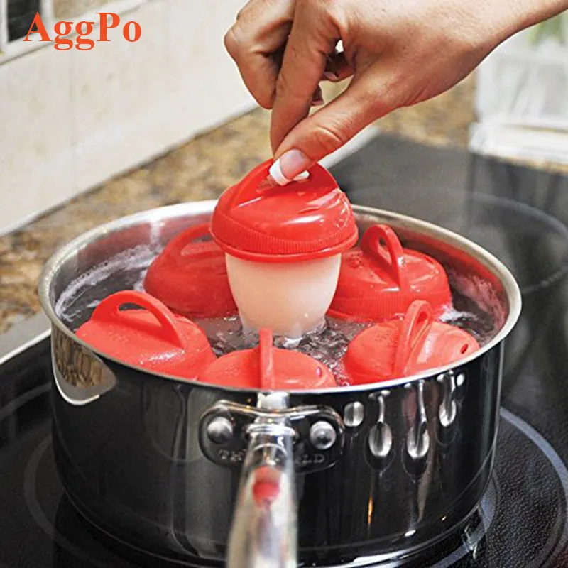 Venta caliente platos de huevo molde de silicona taza restaurante creativo huevo hervido fábrica al por mayor herramientas de cocina forma de huevo