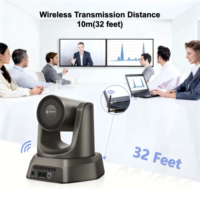 Cámara de Conferencia PTZ Inalámbrica 5.8G con IA y Seguimiento Automático, Zoom Óptico 20X, Cámara de Transmisión USB para Conferencias, Educación e Iglesias