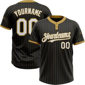 Maillot de baseball personnalisé à rayures sublimées, anti-humidité, unisexe adulte, avec nom et numéro personnalisés, design à deux boutons - Product Image 1