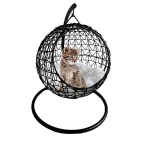 Maison et lit pour <span class=keywords><strong>chat</strong></span> ronde en fer, design élégant et luxueux, avec ouverture semi-fermée, universelle quatre saisons, lavable, conception <span class=keywords><strong>panier</strong></span> suspendu - Product Image 2