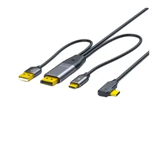 DP zu Typ-C Konverter 2 K 144 Hz/4 K 60 Hz Bandstromversorgung Touch-Adapter verbunden mit tragbarem Bildschirm oder VR/Air-Smart-Brillen