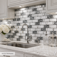 Nouveau carrelage de mosaïque en verre pour dosseret de cuisine, carrelage de mosaïque pour la décoration de la maison avec carrelage de bordure à bas prix pour la cuisine