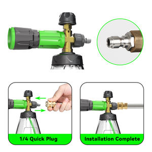 वी 3.0 भारी ड्यूटी पीतल एम 22 और 1/4 त्वरित कनेक्ट पारदर्शी बोतल फोम का सबसे अच्छा स्प्रे फोम बंदूक तरल साबुन कैंनन - Product Image 4
