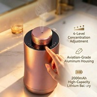 Diffuseur d'arômes de voiture intelligent portable, démarrage/arrêt automatique, sans eau, anti-fuite, nébuliseur d'huiles essentielles en aluminium avec 4 modes de diffusion