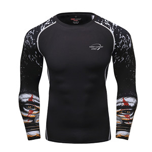 BJJ 래쉬가드 그래플링 웨어 MMA Jiu Jitsu No Gi UFC 셔츠 파이트웨어, 긴팔 압축 셔츠 - Product Image 2