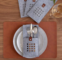 Lot de pochettes porte-couverts de Noël en feutre écologique découpées au laser, motif décoratif pour table de fêtes
