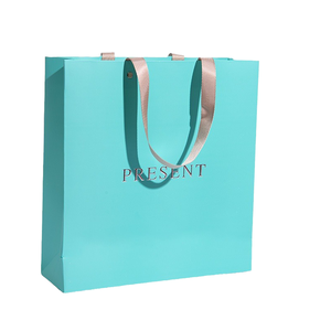 Customized Logo Size Design Luxury Paper <b>Bag</b> Gift <b>Packaging</b> <b>Bag</b> Beige Shopping Paper <b>Bag</b> With Ribbon Handle - Product Image 5