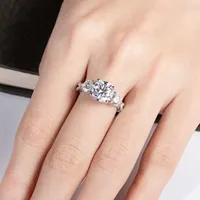 Bague de promesse MuShan en argent sterling 925 avec moissanite VVS, plaquée or 18 carats, pour fille, parures de bijoux de créateur MST Patent