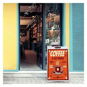 Weatherproof A-Frame Sandwich Board Sidewalk Displays Advertising Boards <b>Poster</b> Stand Double-Sided Outdoor - Product Image 5