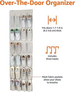 Hot Sales 24 Pocket Over the Door Hanging <b>Storage</b> Organizers Foldable Organizer Bags for <b>Shoes</b> <b>Space</b>-<b>saving</b> - Product Image 2
