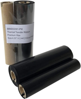 Cinta de Resina de Cera para Transferencia Térmica de 110 mm x 70 m, Compatible con Impresoras de Etiquetas Zebra, Datamax y Eltron