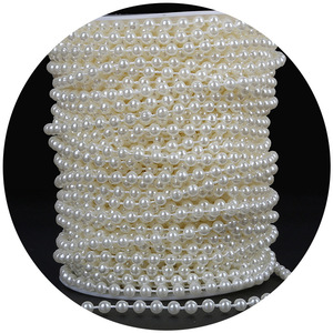 Collier de perles rouge vif en ABS, imitation perle, double rangée, accessoires de robe de mariée DIY, vente en gros - Product Image 4