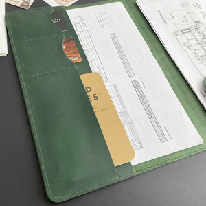 Điều hành da thư mục trình bày mở rộng thư mục tập tin màu đen giữ tài liệu A4 tiếp tục danh mục đầu tư thư mục da cho nam giới - Product Image 4