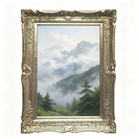 Cadre de peinture à l'huile baroque antique orné de feuilles d'or classiques surdimensionnées