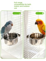 Gamelle suspendue en acier inoxydable pour oiseaux et perroquets, pour nourriture et eau