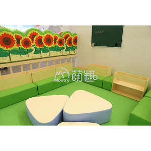 Moetry Baby Nursery Biblioteca Muebles Banco de lectura suave con almacenamiento Guardería Estantería para niños - Product Image 4
