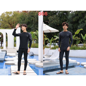 Costumi da bagno da uomo comodi a maniche lunghe con protezione UV completi da spiaggia estivi in abbigliamento sportivo XXS-XL stampato - Product Image 1