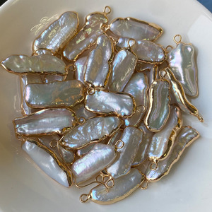 RTS Süßwasser-Barockperlen-Anhänger für Halsketten, 14K vergoldet, Zubehör für die Schmuckherstellung - Product Image 2