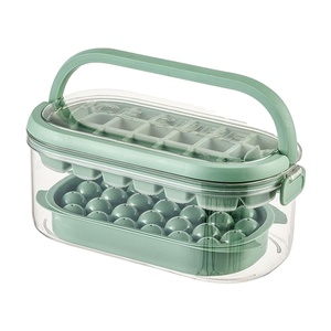 2 Pack <b>Stackable</b> Ice Cube Molds Tray with Handle Plastic Food Safe Sustainable <b>Storage</b> <b>Container</b> Easy Release Ice Molds Freezer - Product Image 1