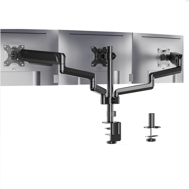 Triple Monitor Arm, 3 Monitor Stand Desk Mount for Three Flat/Curved Computer Screens