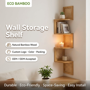 Étagère murale en bambou à 5 niveaux, bibliothèque étroite, organisateur de rangement pour petits espaces, chambre à coucher, salle de bain - Product Image 6