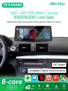Écran de voiture Meihua 12,3 pouces pour BMW Série 1/E81/E82/<span class=keywords><strong>E87</strong></span> - Spécifications basiques 2007-2011 Vendu en ensemble complet comprenant cadre, câble et Canbus - Product Image 4